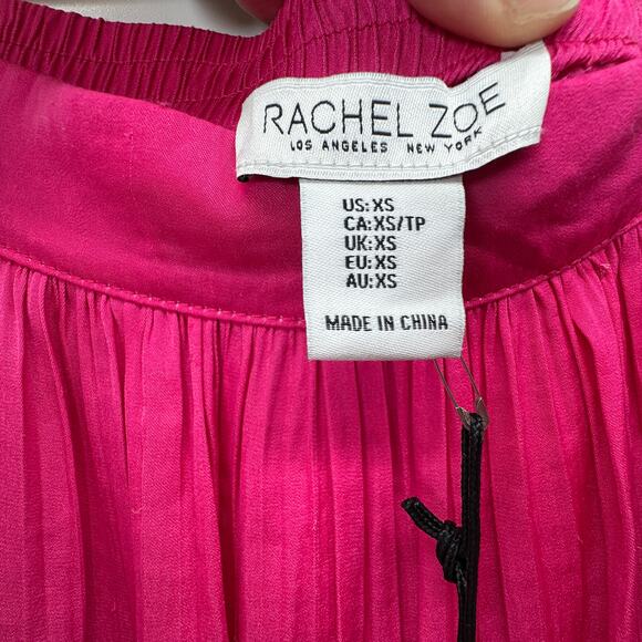 Rachel Zoe Womens Hot Pink Pleated Mini Skirt Size XS Flowy Party NWT - Picture 4 of 11